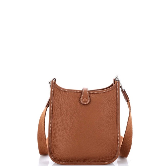 Hermes Evelyn Gold Leather Crossbody Bag Clemence - Picture 2 of 9